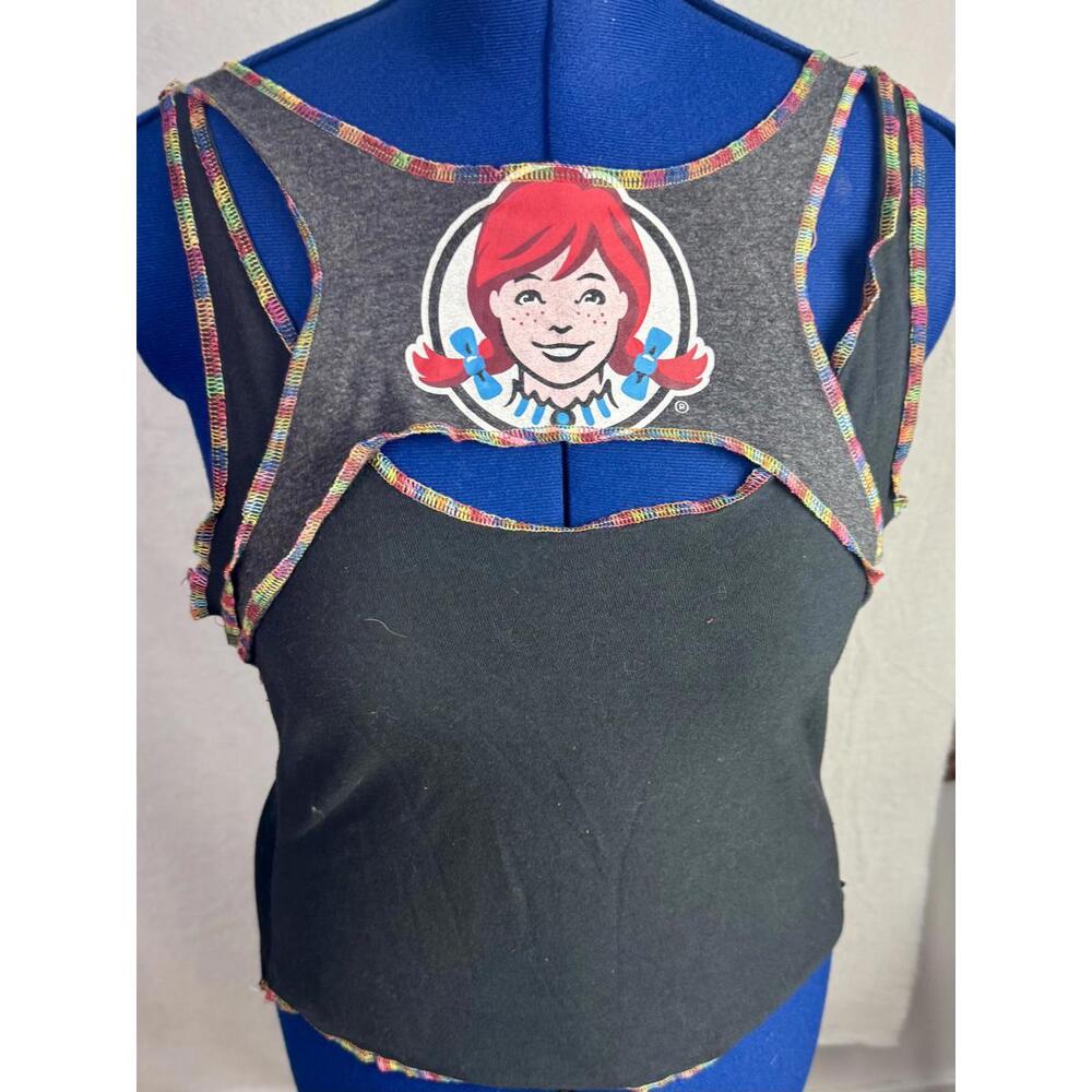 Ti-Riffic Tank – Good Night‎ Wendy’s Cutout Upcycled Stretch L/XL Ti_the_Artiste
